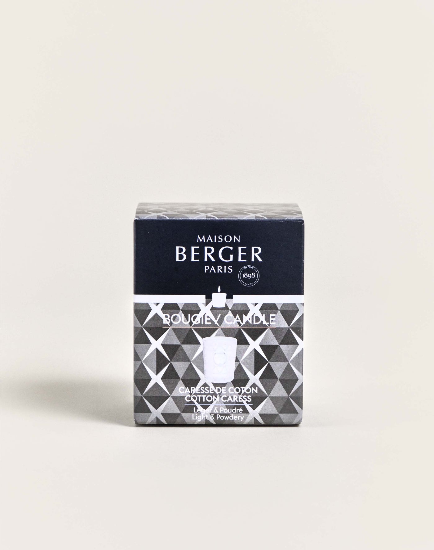 נר בניחוח עדין ופרשי של כותנה לבנה, Cotton Caress Frosted Geode Scented Candle